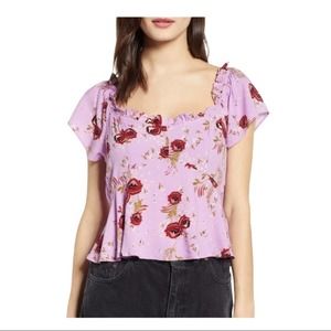 ROWA Femme Flounce Floral Flutter Sleeve Top